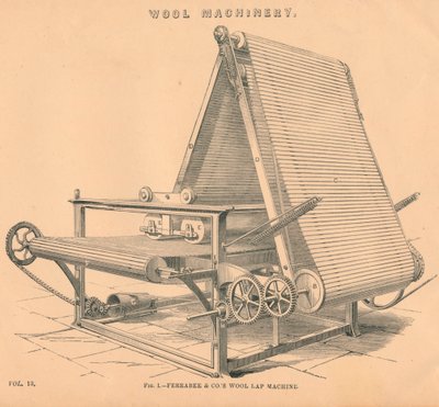 Uldmaskineri: Ferrabee & Co.s Wool Lap Machine, c1880 af Unbekannt