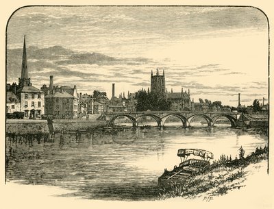 Worcester, fra Railway Bridge, 1898. af Unbekannt