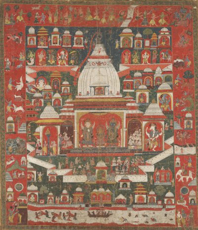 Tilbedelse af Lord Jagannatha i hans tempel i Puri, første halvdel af 1700-tallet. af Unbekannt