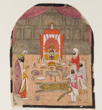 Tilbedere ved en helligdom, 1800-tallet af Unbekannt