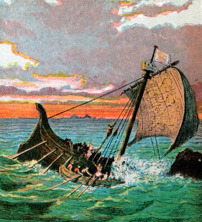 Vraget af det hvide skib, 1120, c1850 af Unbekannt