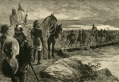Xerxes krydser Hellespont, 1890. af Unbekannt