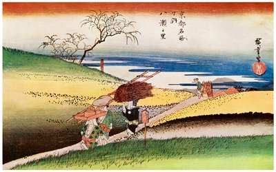 Yase No Sato-bønder går hjem i Yase, c1833-1834 1925 af Unbekannt