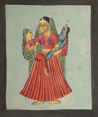 Yasoda Holding Krishna og Radha, 1800-tallet. af Unbekannt