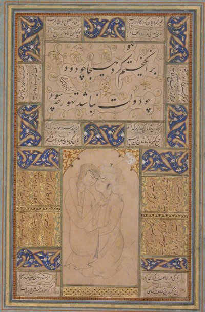 Young Lovers Embracing, 1500-tallet. af Unbekannt