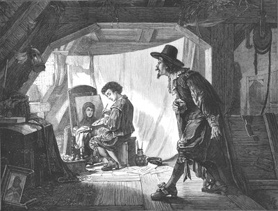 Unge Rubens overrasket af sin mester, Van Oort, 1875. af Unbekannt