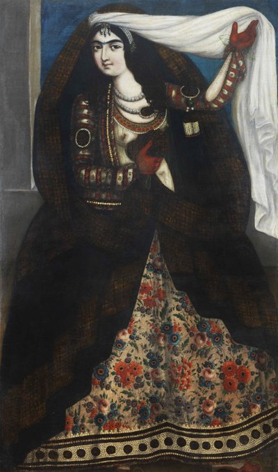 Ung kvinde iført chador, ca 1844-1850. af Unbekannt