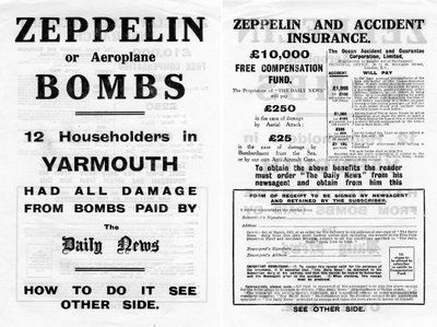 Zeppelin- og ulykkesforsikringsannonce, 1910 af Unbekannt