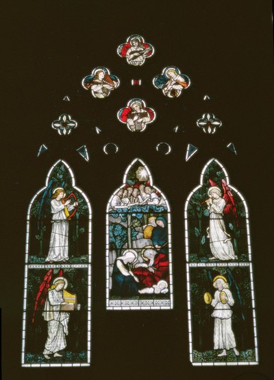 Angels and the Nativity af Sir Edward Burne-Jones (1833-98) af Unbekannt Unbekannt