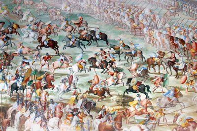 Kampscene, detaljer fra freskoerne i Hall of Battles af Unbekannt Unbekannt