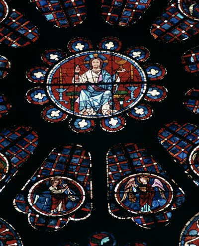 Kristus i Majestæt; sydrosevindue, c.1226 af Unbekannt Unbekannt