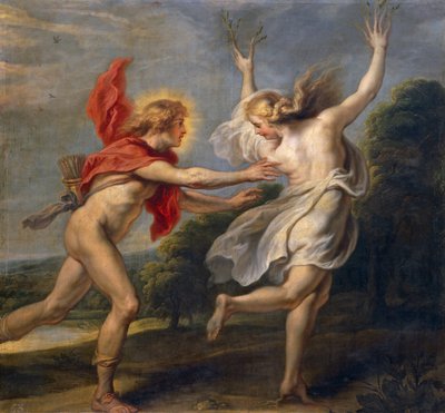 Daphne og Apollo (olie) af Unbekannt Unbekannt