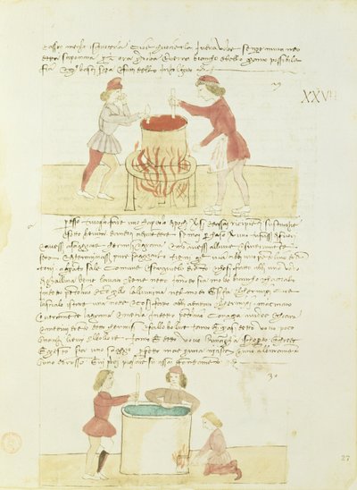 Farvning af silke fra Precetti dellArte della Seta (Regler for Silk Guild) af Unbekannt Unbekannt
