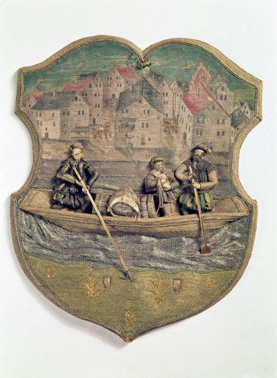 Broderet laugssymbol udført af Wolf Popp, Passau, ca. 1574-5 af Unbekannt Unbekannt