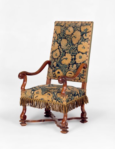 George II håndarbejdet sofa, ca. 1745. Serpentine ryg, buede arme beklædt med håndarbejde med udskårne cabriole ben. af Unbekannt Unbekannt