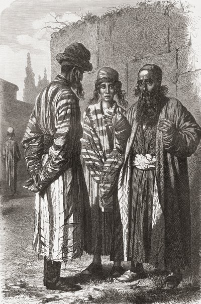 Jøder i Tasjkent, hovedstaden i Usbekistan, illustration fra 