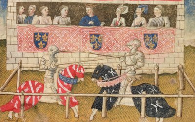 John Chalon af England og Lois de Beul fra Frankrig dyster, fra Royal Armory Manuscript, 1448 af Unbekannt Unbekannt