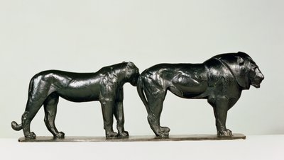 Løve og løvinde af Rembrandt Bugatti (1885-1916) af Unbekannt Unbekannt