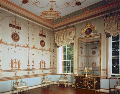 Osterley Park, The Etruscan Room, bygget af Robert Adam (1728-92) påbegyndt i 1761, Middlesex, Storbritannien af Unbekannt Unbekannt