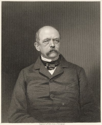 Portræt af Otto von Bismarck (1815-98) indgraveret af William Holl (1807-71) fra et fotografi, pub. af William Mackenzie af Unbekannt Unbekannt