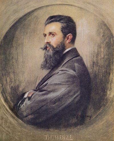 Portræt af Theodor Herzl (1860-1904) (pastel på papir) af Unbekannt Unbekannt