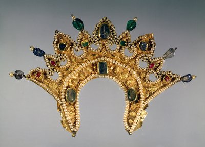 Russisk diadem, guld prydet med perler og halvædelsten, tidligt 1600-tal af Unbekannt Unbekannt
