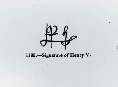 Signatur af Henrik V (1387-1422) af Unbekannt Unbekannt