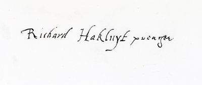 Signatur af Richard Hakluyt (ca. 1552-1616) af Unbekannt Unbekannt
