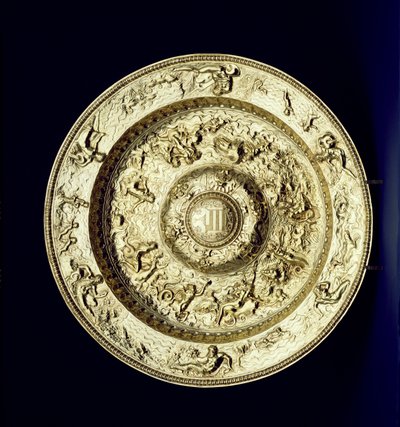 Sølvforgyldt kumme, præget, drevet og graveret, fransk, ca. 1560-83 af Unbekannt Unbekannt
