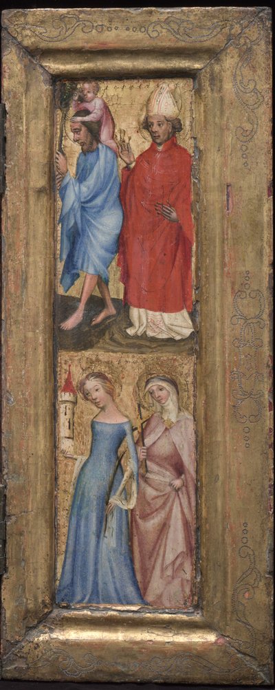 St. Christopher og St. Erasmus, St. Barbara og en anden kvindelig helgen af Unbekannt Unbekannt