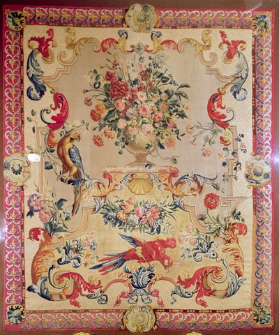 Gobelin i tidlig rokokostil med stropper og akantusblade af Joshua Morris, 1720