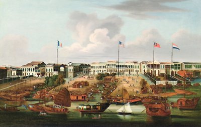 Hongerne i Kanton - Kinahandel, ca. 1850 af Unbekannt Unbekannt