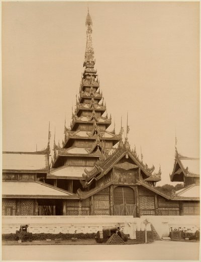 Myei-nan eller Main Audience Hall i Mandalay-paladset, Burma, slutningen af det 19. århundrede (albumin-tryk) af Unbekannt Unbekannt
