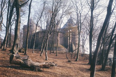 Udsigt over Castle Coch, South Wales, fra skoven af Unbekannt Unbekannt