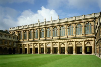 Udsigt over Great Court of the Wren Library, Trinity College, Cambridge af Unbekannt Unbekannt