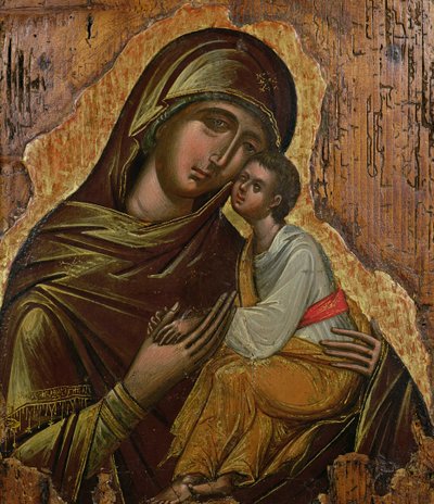 Virgin of Tenderness, græsk ikon fra Kreta, slutningen af det 15. århundrede af Unbekannt Unbekannt