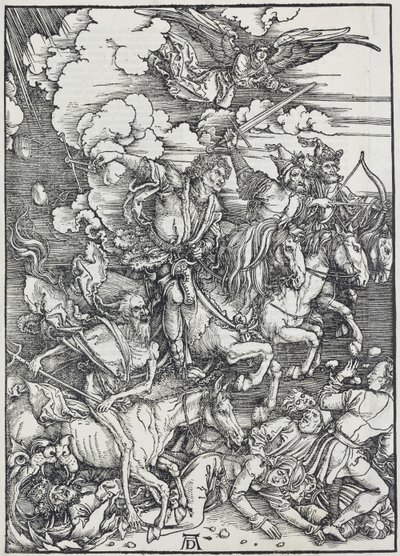 05. Albrecht Dürer, Apokalypse, III. De fire apokalyptiske ryttere, Nationalgalleriet i Prag af Unbekannter Künstler