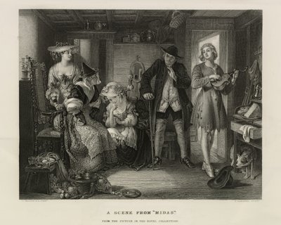 En scene fra Midas, Storbritannien, ca. 1850 (gravering) af Unbekannter Künstler