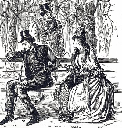 Ein Paar, das Handlesen übt von Unbekannt