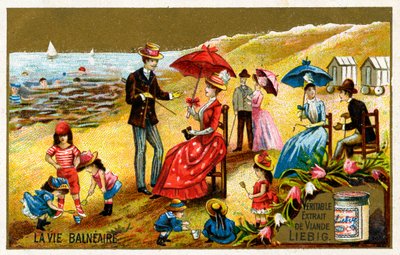 En dag ved havet i Frankrig sidst i det 19. århundrede af Unbekannter Künstler