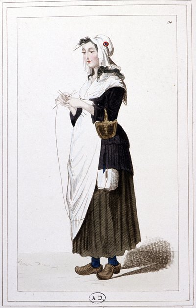 En guillotine-strikker i 1793. ca. 1810 (Kobberstik) af Unbekannter Künstler