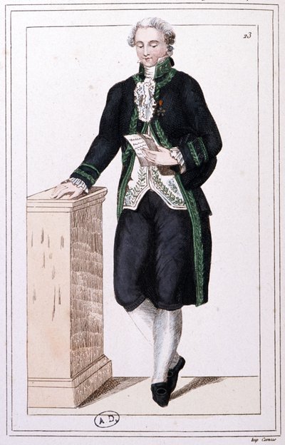Et medlem af Instituttet under det første kejserdømme, ca. 1810 (kobberstik) af Unbekannter Künstler