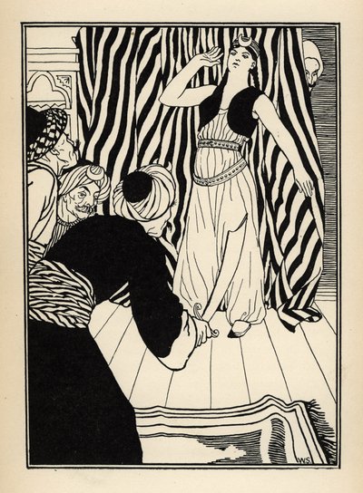 En sultan gemmer baronen de Munchausen. Illustration af William Strang (1859-1921) og JB Clark fra "The Adventures of the Baron of Munchausen (Munchhausen) af Rudolf Erich Raspe (1736-1794) (1789) af Unbekannt