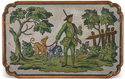 En plade af tysk eg og lejlighedsbord med perler, ca. 1740 af Unbekannter Künstler