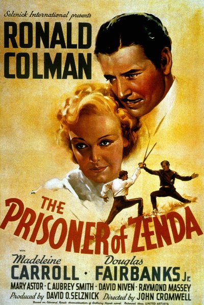 Plakat af filmen The Prisoner of Zenda af John Cromwell med Madeleine Carroll og Douglas Fairbank Jr 1937 af Unbekannt