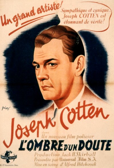 Plakat af filmen Shadow of a Doubt af AlFredhitchcock med Joseph Cotten 1943 af Unbekannt