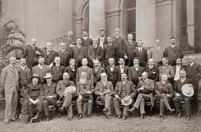 Afrikanske kolonimedlemmer af Closer Union Convention fra 1908, som nåede betingelser, som resulterede i, at det britiske parlament vedtog Sydafrika-loven af 1909. af Josef Eberz