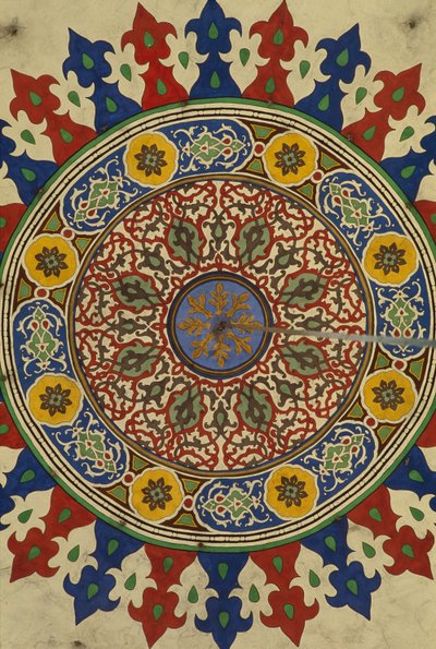 Al-Adiliyah madrasa, kuppel, dekoration (foto) af Hippolyte Lalaise Devéria