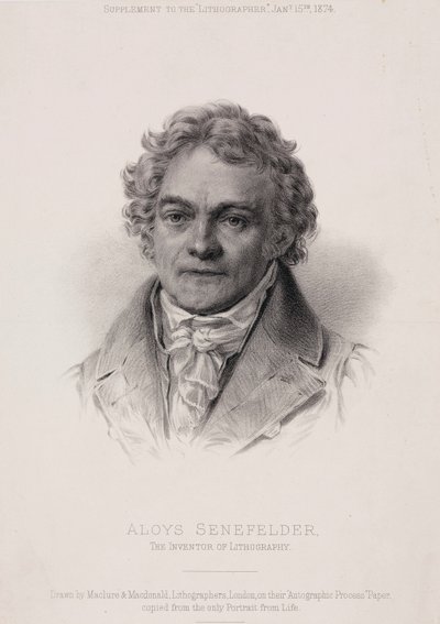 Alois Senefelder, tysk opfinder af litografi, c1810 af Unbekannt