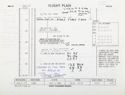 Apollo 11 Flyveplan, s. 3-17/3-18. NASA/MSC af Unbekannt